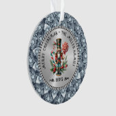 シルバーホワイトダイアモンズクリスマスくるみ割り オーナメント (正面)