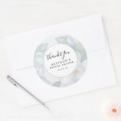 シルバーホワイトドグウッドフラスズブライダルシャワー ラウンドシール (封筒)