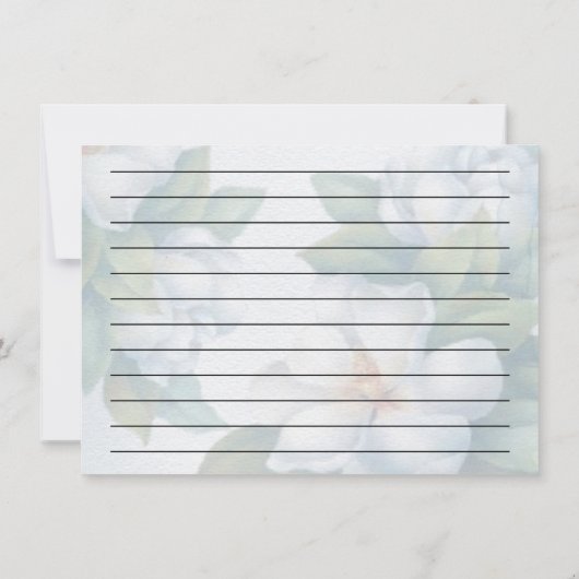 シルバーホワイトドグウッド結婚ブロッサムレシピカード (裏面)