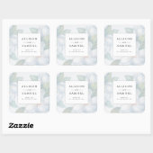 シルバーホワイトドッグウッドの花DIYありがとう スクエアシール (シート)