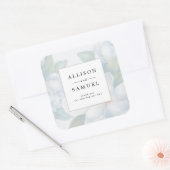 シルバーホワイトドッグウッドの花DIYありがとう スクエアシール (封筒)