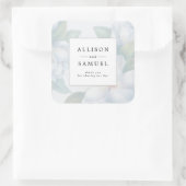 シルバーホワイトドッグウッドの花DIYありがとう スクエアシール (バッグ)