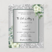 シルバーホワイトフローラ市民結婚式招待状 (正面)