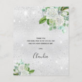 シルバーホワイトフローラ誕生日サンキューカード (裏面)