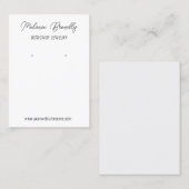 シルバーホワイトモダンシックジュエリーイヤリングディスプレイ 名刺 (正面/裏面)