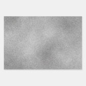 シルバーホワイト水玉模様ストライプズクリスマスホリデー ラッピングペーパーシート (正面3)