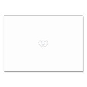 シルバーホワイト結婚のテーブルカード テーブルナンバー (裏面)