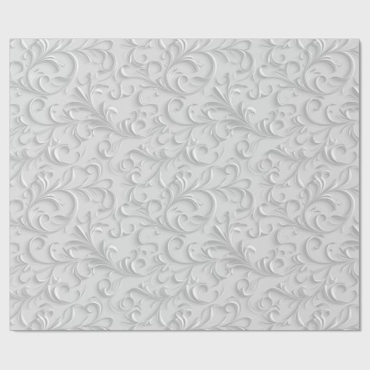 シルバーホワイト結婚25周年記念 ラッピングペーパー (フラット)