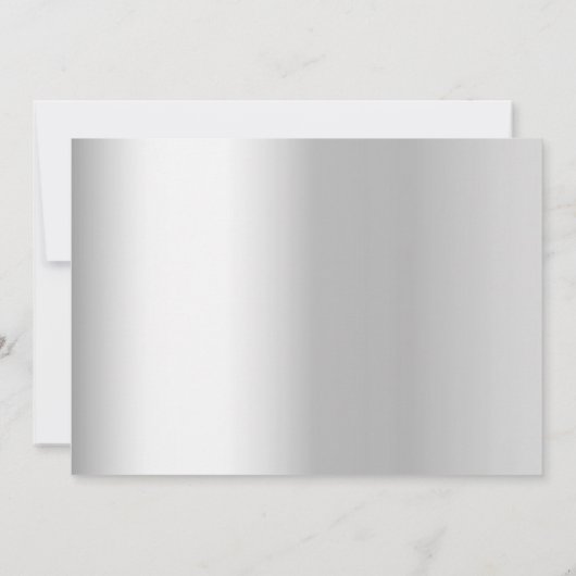 シルバーホワイト花模様レース誕生日 セーブザデート (裏面)