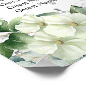 シルバーホワイト花模様結婚の座席表 ポスター (角)