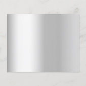 シルバーホワイト花模様誕生日Save the Date card (裏面)