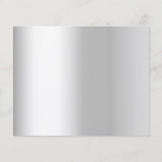 シルバーホワイト花模様誕生日Save the Date card (裏面)