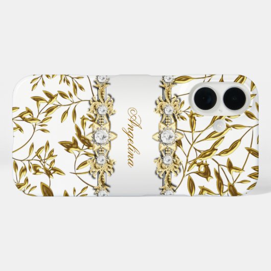 シルバーホワイト金ゴールドダイヤモンドジュエルサムスンギャラクシーS5 Case-Mate iPhoneケース (裏面 (横))