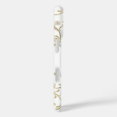 シルバーホワイト金ゴールドダイヤモンドジュエルフローラ Case-Mate iPhoneケース (裏面 / 右)