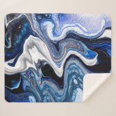 シルバーホワイト、深い海の大理石のテクスチャ。 シェルパブランケット (正面(横))