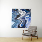 シルバーホワイト、深い海の大理石のテクスチャ。 タペストリー (インサイチュ(横))