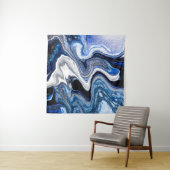 シルバーホワイト、深い海の大理石のテクスチャ。 タペストリー (インサイチュ)