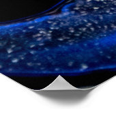 シルバーホワイト、深い海の大理石のテクスチャ。 ポスター (角)