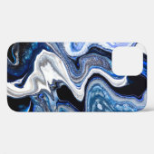 シルバーホワイト、深い海の大理石のテクスチャ。 Case-Mate iPhoneケース (裏面 (横))