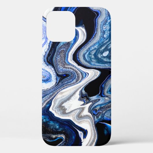シルバーホワイト、深い海の大理石のテクスチャ。 Case-Mate iPhoneケース (裏面)