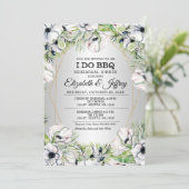 シルバーホワイトAnemone I do BBQリハーサルDinner Inv 招待状 (スタンド正面)