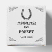 シルバーホースシューオンホワイト結婚式の引き出物ボックス フェイバーボックス (上部)