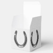 シルバーホースシューオンホワイト結婚式の引き出物ボックス フェイバーボックス (オープン)