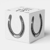 シルバーホースシューオンホワイト結婚式の引き出物ボックス フェイバーボックス (裏面サイド)