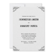 シルバーホースシューオンホワイト結婚式招待状