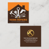 シルバーホーム修復ツール建物シルエット スクエア名刺 (正面/裏面)