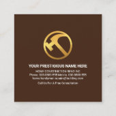 シルバーホーム修復ツール建物シルエット スクエア名刺 (裏面)