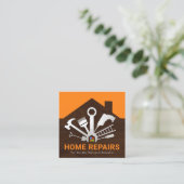 シルバーホーム修復ツール建物シルエット スクエア名刺 (スタンド正面)