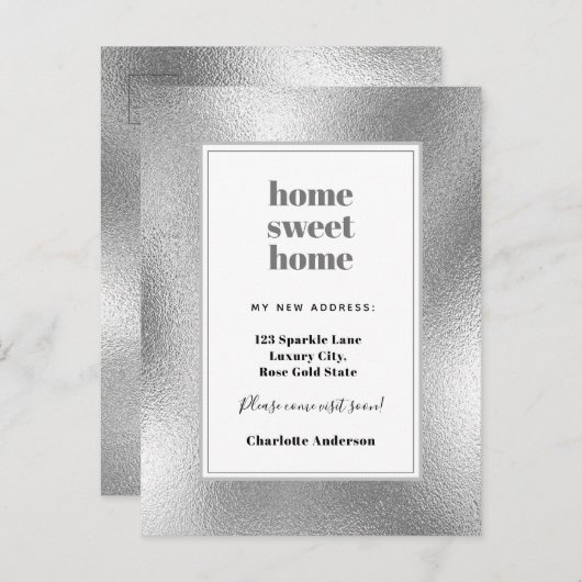 シルバーホーム甘い新しい家の移動 案内ポストカード (正面/裏面)