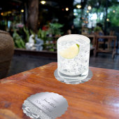 シルバーボウエレガントな誕生日パーティー ペーパーコースター