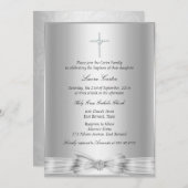 シルバーボウクロスバプテスマ/《キリスト教》洗礼式や命名式招待状 招待状 (正面/裏面)