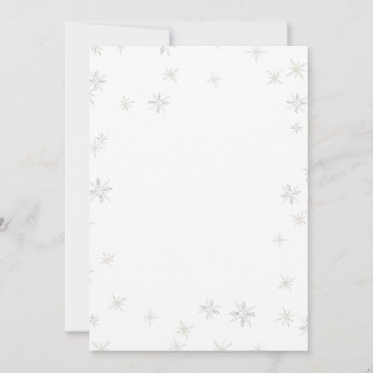 シルバーボウベビーベビーシャワー外は寒い 招待状 (裏面)