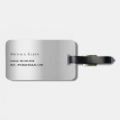 シルバーボウモノグラムイニシャル エレガント ラゲッジタグ (裏面横)