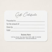 シルバーボウ古典的な明るい黒エレガントいギフトカード (裏面)