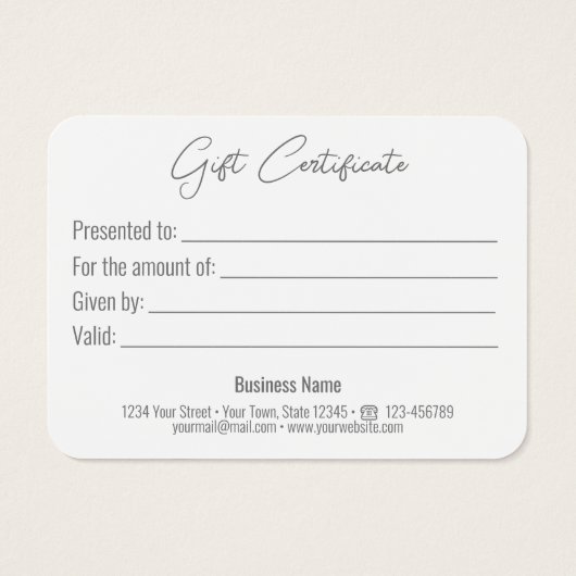 シルバーボウ古典的な明るい黒エレガントいギフトカード (裏面)