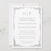 シルバーボヘミアンレースシンプル結婚式招待状 招待状 (正面)