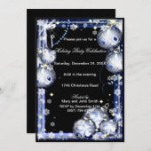 シルバーボーズスノーフレークスクリスマスパーティー招待状 招待状 (正面/裏面)