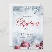 シルバーボーズスノーフレークスクリスマスホリデーパーティー 招待状 (正面)