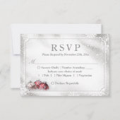 シルバーボーズスノーフレークスクリスマスホリデーRSVP 出欠カード (正面)