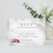 シルバーボーズスノーフレークスクリスマスホリデーRSVP 出欠カード (スタンド正面)