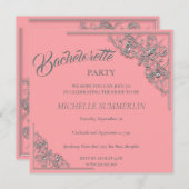 シルバーボーダー ブライズメイド パーティー招待状 招待状 (正面/裏面)