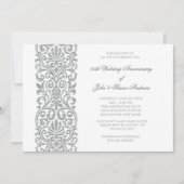 シルバーボーダー 25周年結婚記念日パーティー 招待状 (正面)