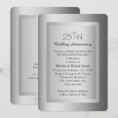 シルバーボーダー 25周年結婚記念日 招待状 (正面/裏面)