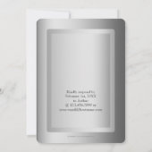 シルバーボーダー 25周年結婚記念日 招待状 (裏面)