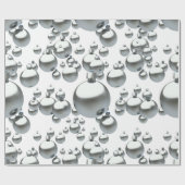 シルバーボーブルパターンクリスマスラッピング紙 ラッピングペーパー (フラット)