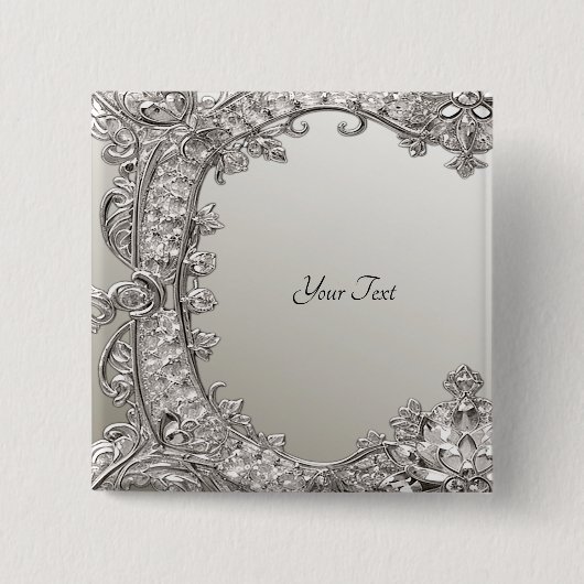 シルバーボ華美モダンタン 缶バッジ (正面)